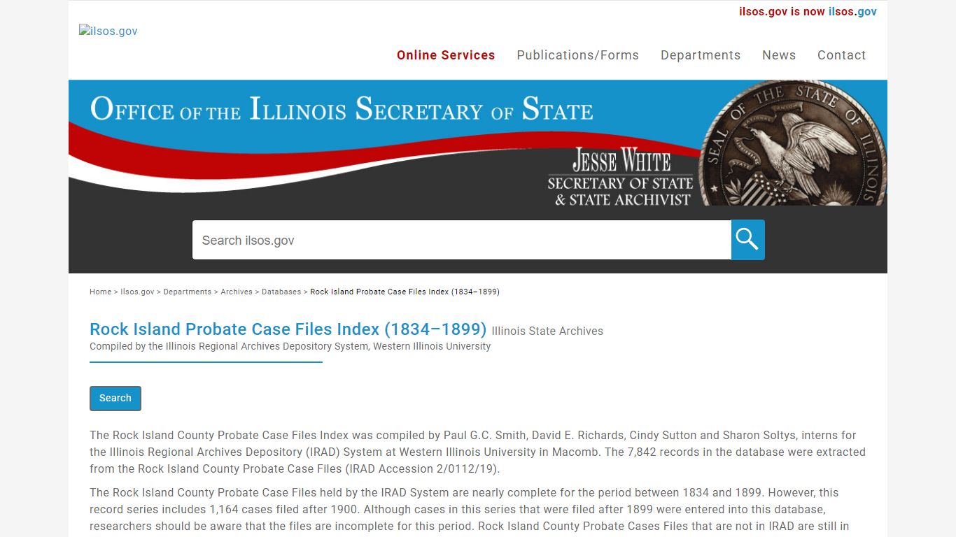 Rock Island Probate Case Files Index (1834–1899) Illinois ...